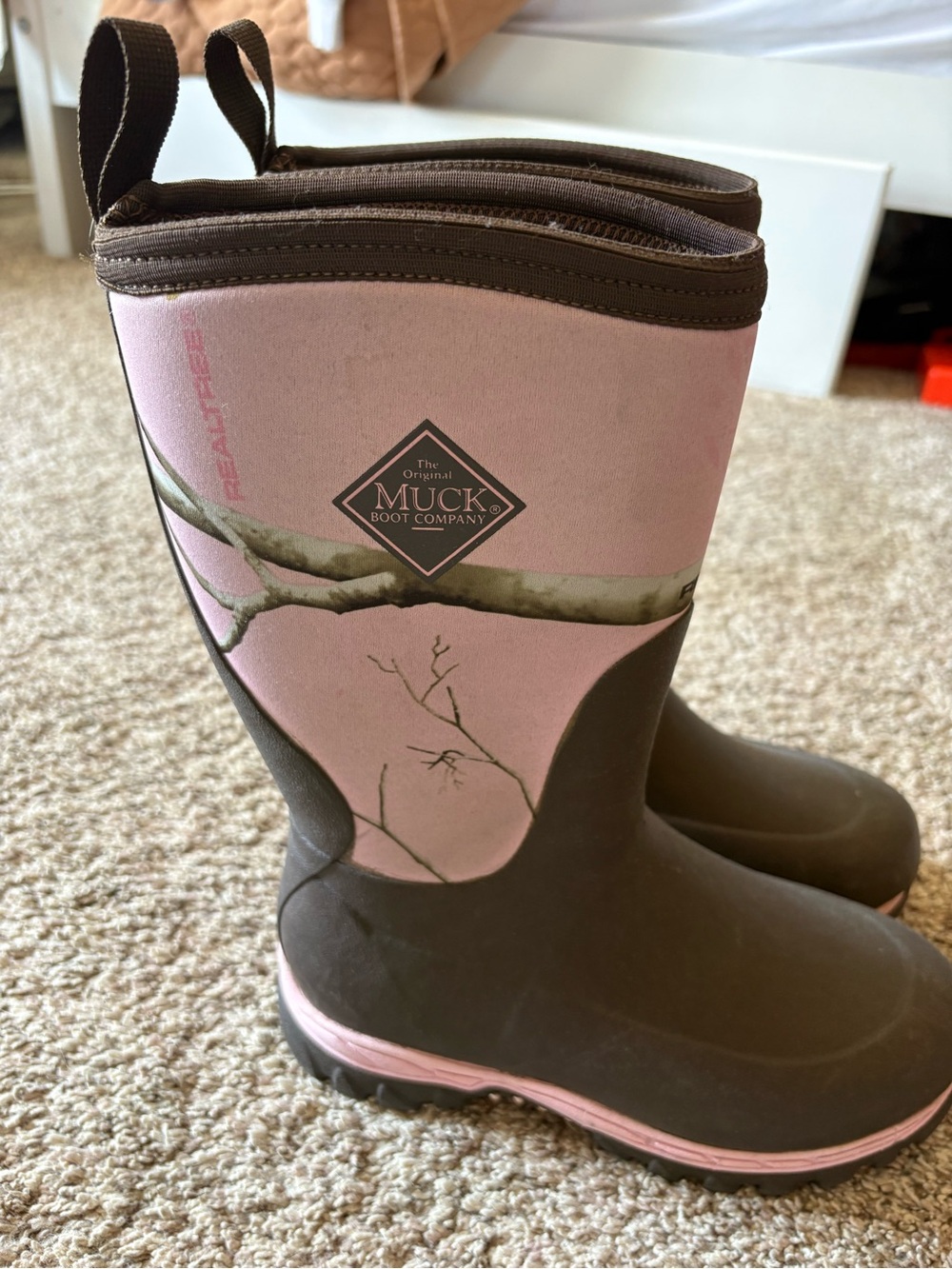Muck Boot Company Kids' Pink & Brown Waterproof Rain Boots
